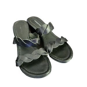 Predictions Strappy Wedge Slip-on Open Toe Leather Upper Sandle Size 7.5